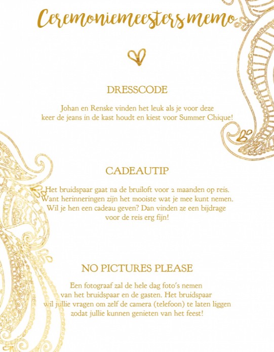 Bijkaart M pocketfold Goud