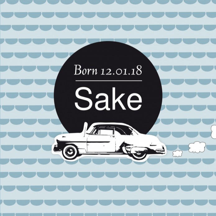 Strak geboortekaartje - Sake