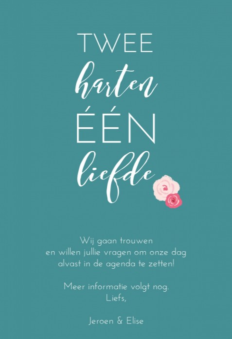 Save the date - Flowers grey achter
