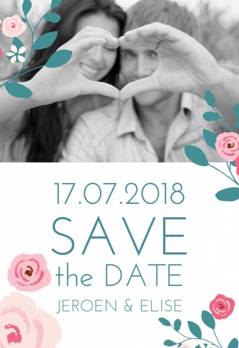 Save the date - Flowers white voor