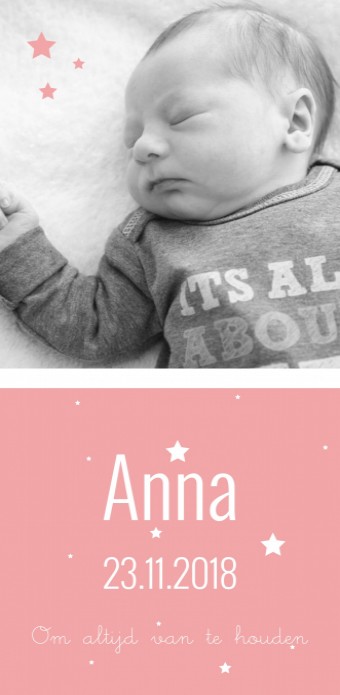 Strak geboortekaartje - Anna voor