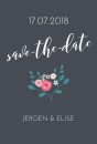 Save the date - Flowers grey voor