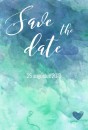 Save the date kaart - Watercolor Woods achter