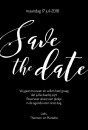 Save the date kaart - zwart wit voor