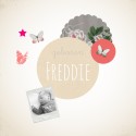 Vintage geboortekaartje - Freddie voor