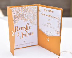 Pocketfold als trouwkaart