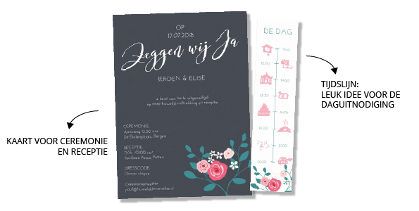 Voorbeeld teksten trouwkaart en trouwuitnodiging daggasten