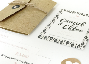 Pocketfold trouwkaarten eigen ontwerp